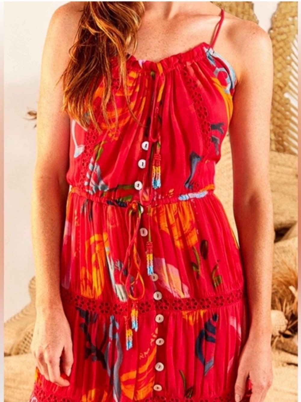 FARM Rio Mixed Fruits Ocean Tiered Dress - Picture 3 of 10